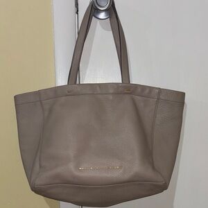 Marc by Marc Jacobs Taupe Pebbled Leather Tote with Gold Accent